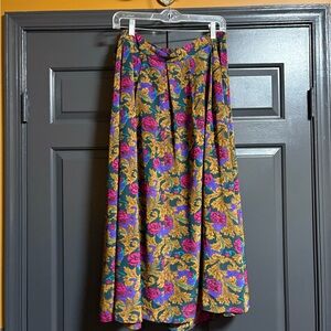 Liz Claiborne Multicolor Floral A-Line Skirt